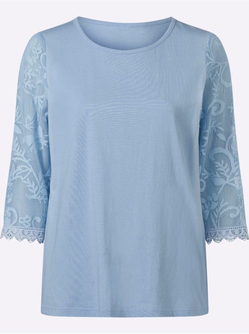 T-shirt En Dentelle Manches En Dentelle - Taille Standard - Moda Vilona - Kiabi