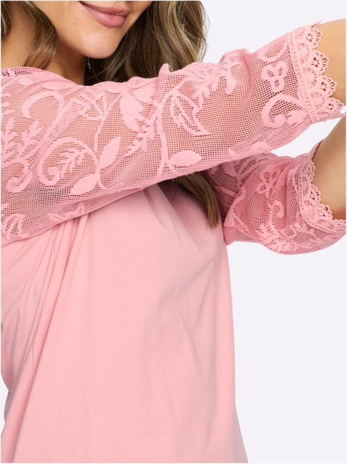 T-shirt En Dentelle Manches En Dentelle - Taille Standard - Moda Vilona - Kiabi T-shirt En Dentelle Manches En Dentelle - Taille Standard - Moda Vilona - Kiabi