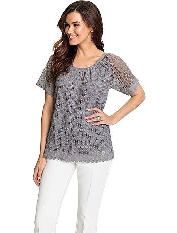 T-shirt En Dentelle Opaque Avec Doublure - Taille Standard - Witt