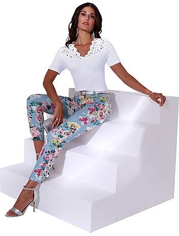 T-shirt En Dentelle Ultra-doux Avec Modal - Taille Standard - helline