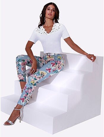 T-shirt En Dentelle Ultra-doux Avec Modal - Taille Standard - Helline