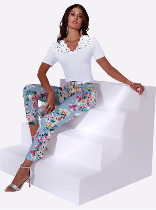T-shirt En Dentelle Ultra-doux Avec Modal - Taille Standard - helline - Kiabi