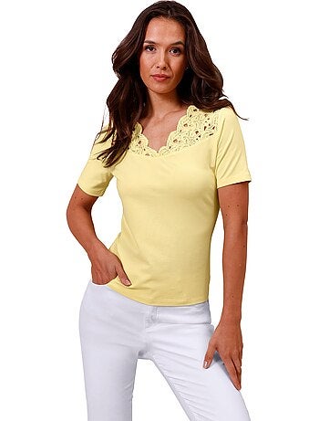 T-shirt En Dentelle Ultra-doux Avec Modal - Taille Standard - helline