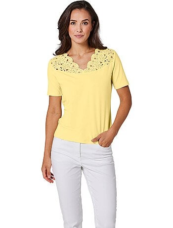 T-shirt En Dentelle Ultra-doux Avec Modal - Taille Standard - helline