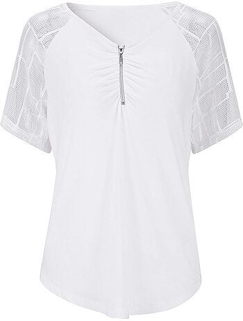 T-shirt En Dentelle Viscose - Taille Standard - helline