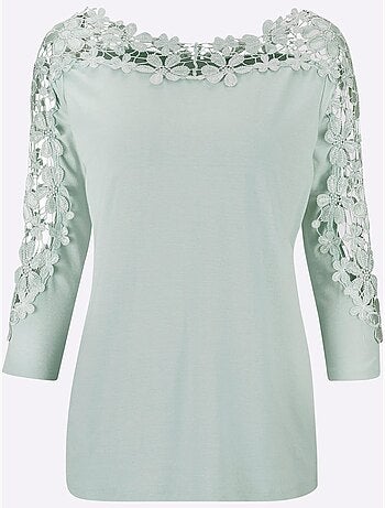 T-shirt En Dentelle Viscose - Taille Standard - Helline