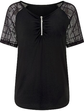 T-shirt En Dentelle Viscose - Taille Standard - helline