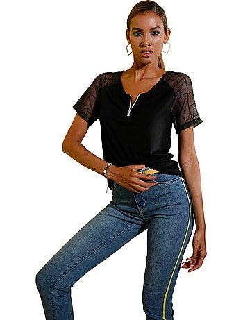 T-shirt En Dentelle Viscose - Taille Standard - helline