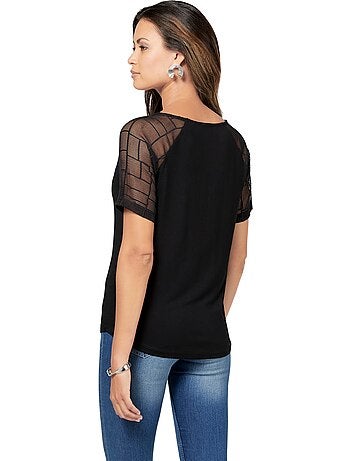 T-shirt En Dentelle Viscose - Taille Standard - helline