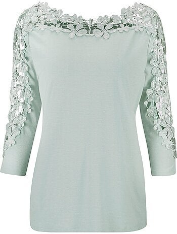 T-shirt En Dentelle Viscose - Taille Standard - helline