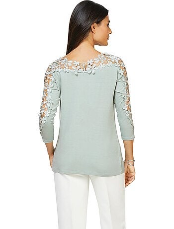 T-shirt En Dentelle Viscose - Taille Standard - helline