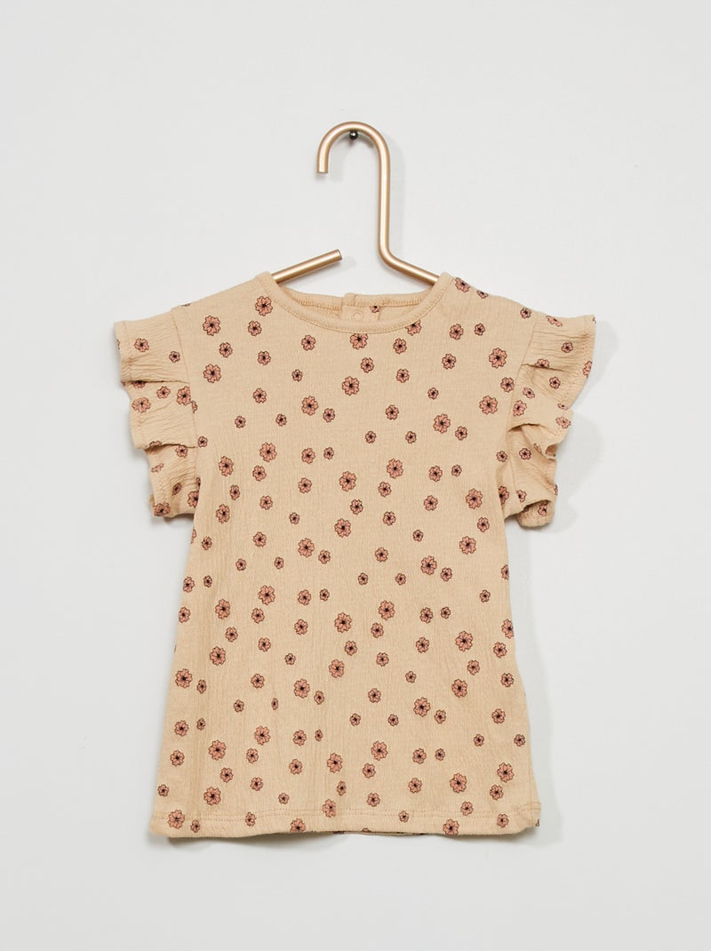 T-shirt en gaze de coton BEIGE - Kiabi