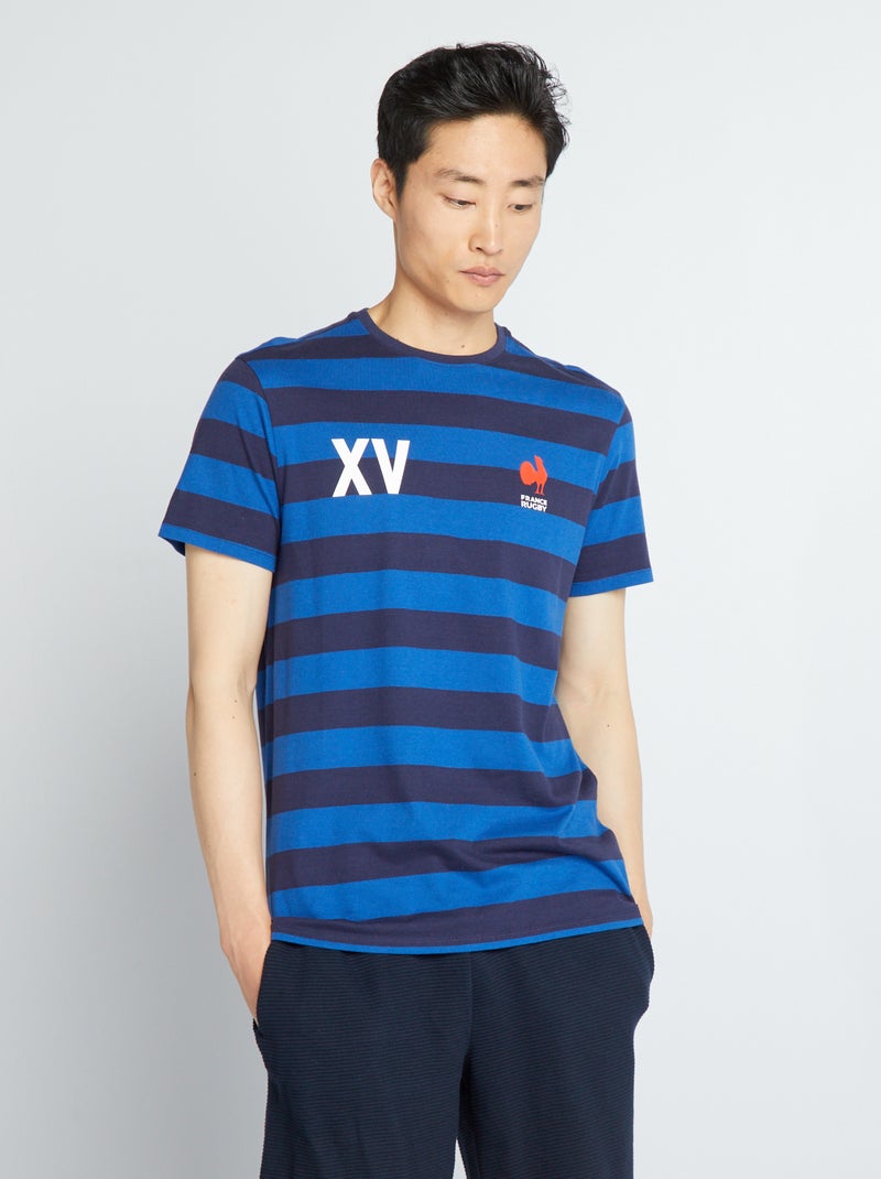 T-shirt en jersey - Fédération Française de Rubgy Bleu - Kiabi