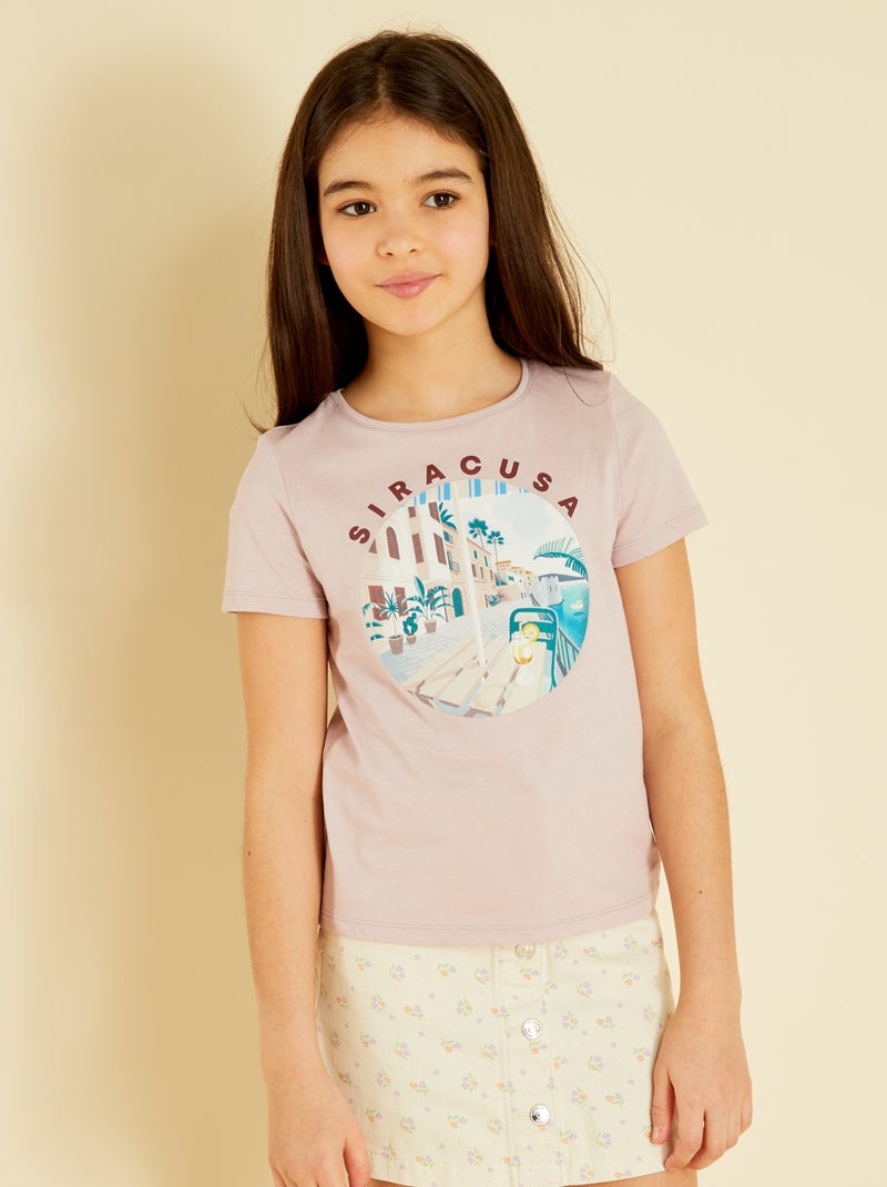 T-shirt en jersey - Mixte violet - Kiabi