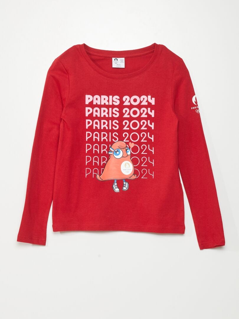 T-shirt en jersey - Paris 2024 Rouge - Kiabi