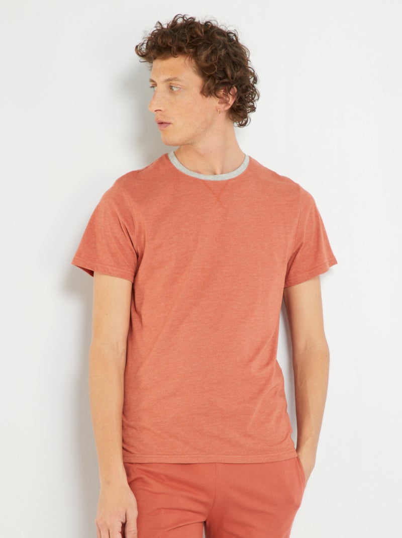 T-shirt en jersey - Pyjama orange - Kiabi