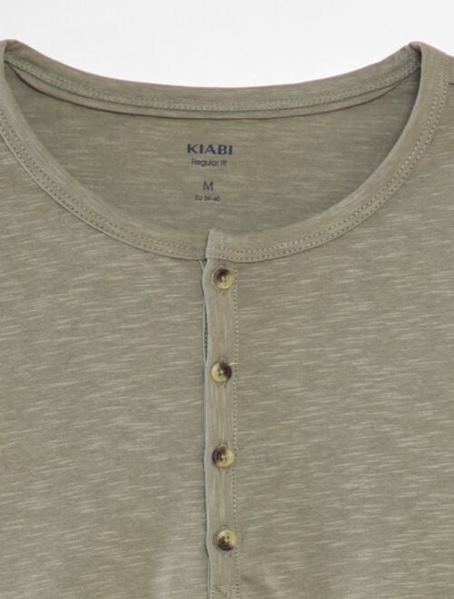 T-shirt en jersey à col mao - Kiabi