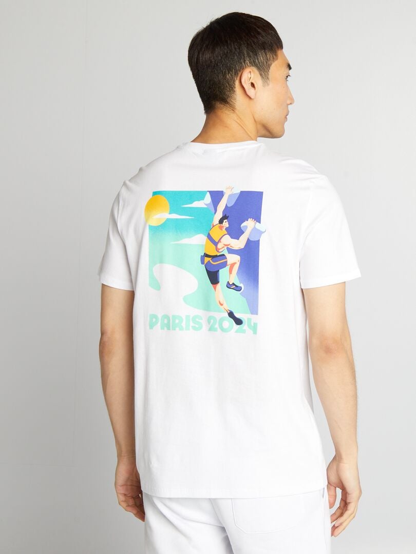 T-shirt en jersey à col rond - Paris 2024 Blanc - Kiabi