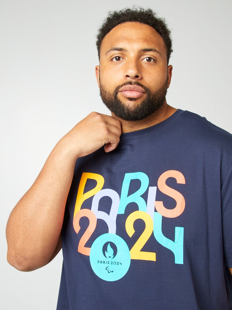 T-shirt en jersey à col rond - Paris 2024 Bleu marine - Kiabi