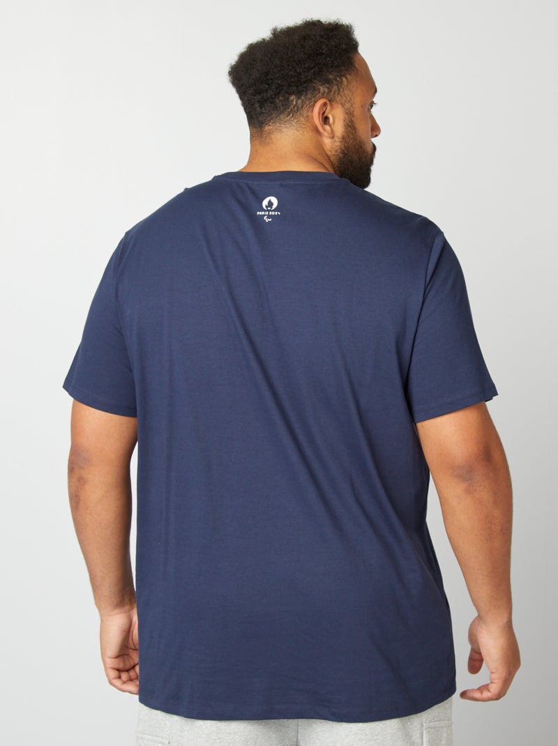 T-shirt en jersey à col rond - Paris 2024 Bleu marine - Kiabi