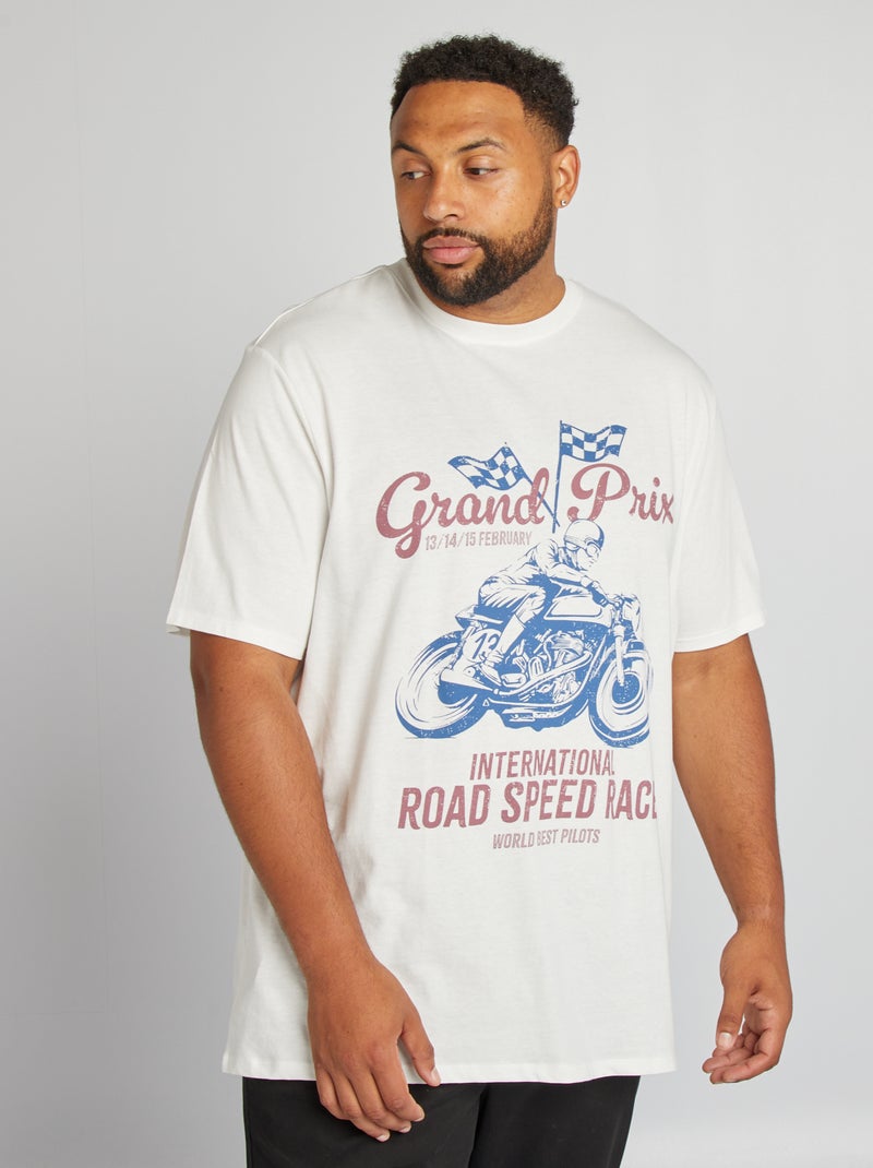 T-shirt en jersey à col rond BLANC - Kiabi