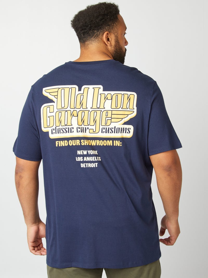 T-shirt en jersey à col rond Bleu - Kiabi