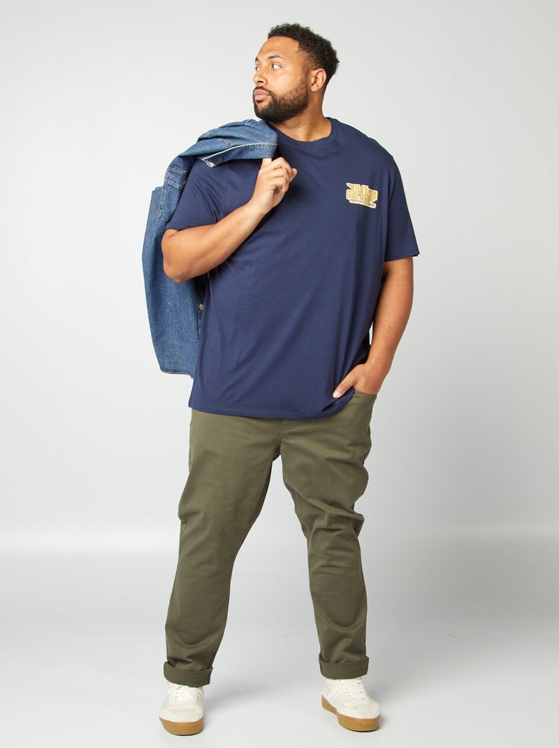 T-shirt en jersey à col rond Bleu - Kiabi