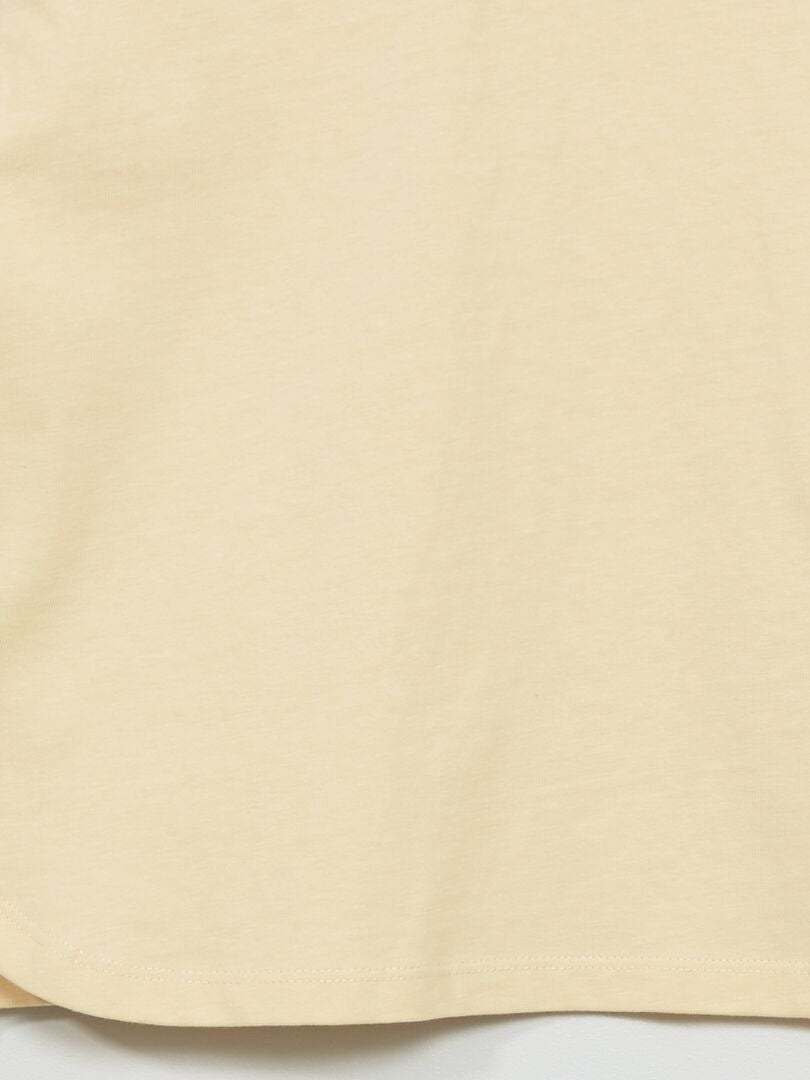 T-shirt en jersey à col V Ecru vanille - Kiabi