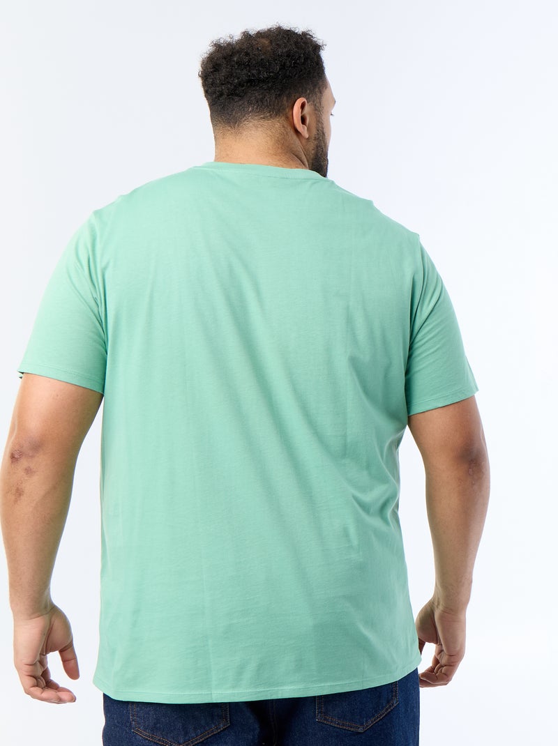 T-shirt en jersey à col V Vert - Kiabi
