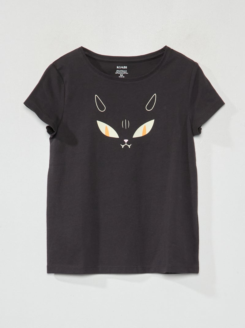 T-shirt en jersey à manches courtes - Halloween Gris - Kiabi