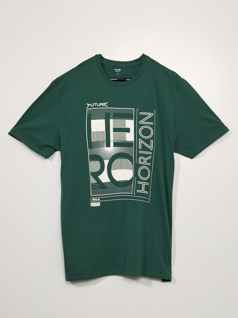 T-shirt en jersey à manches courtes +1m90 Vert - Kiabi