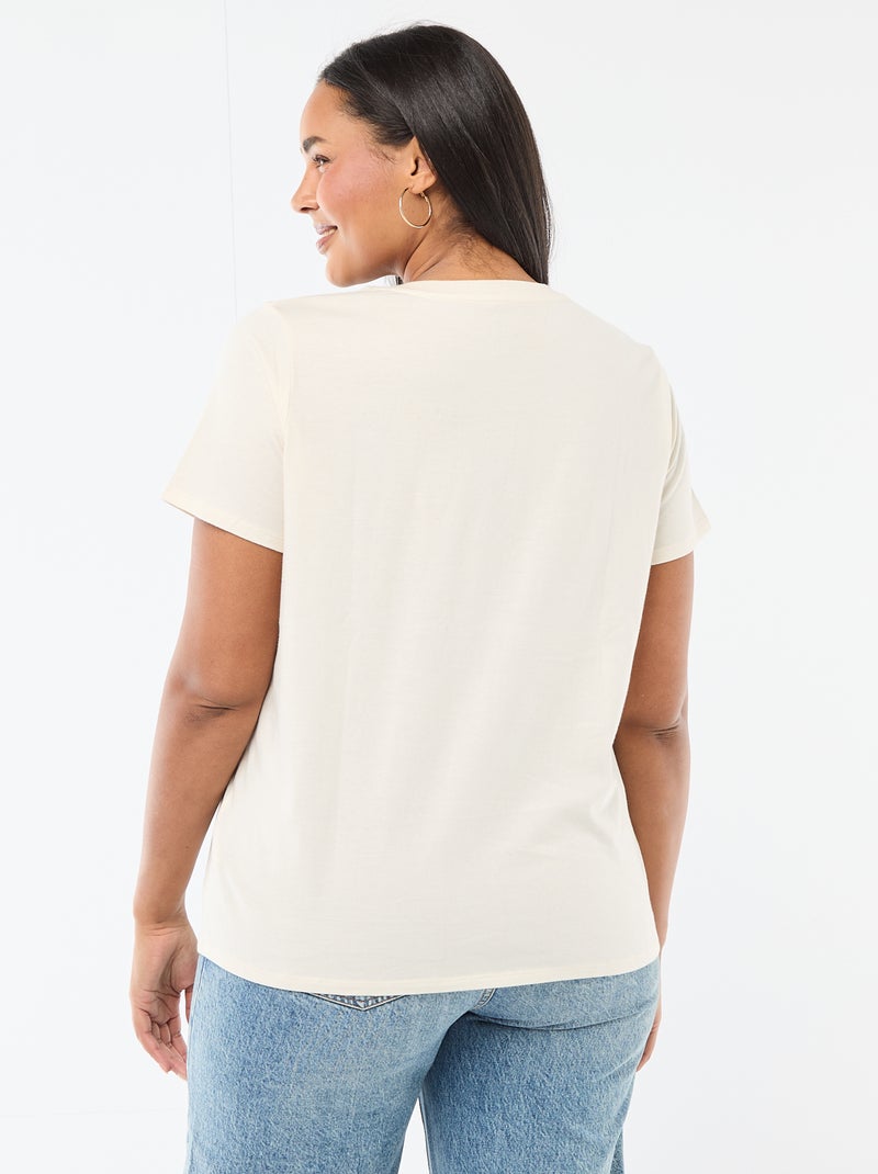 T-shirt en jersey à manches courtes  'Agathe Sorlet x Kiabi' - Saint-Valentin Blanc - Kiabi