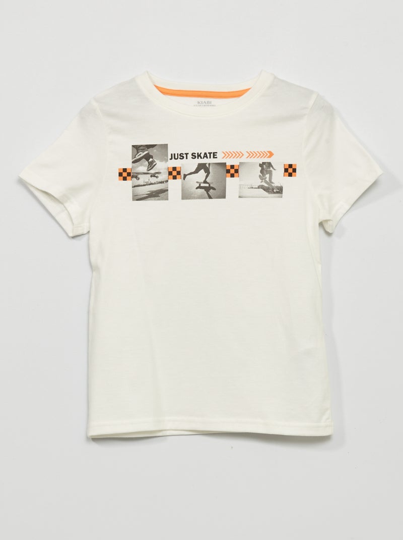T-shirt en jersey à manches courtes Beige - Kiabi