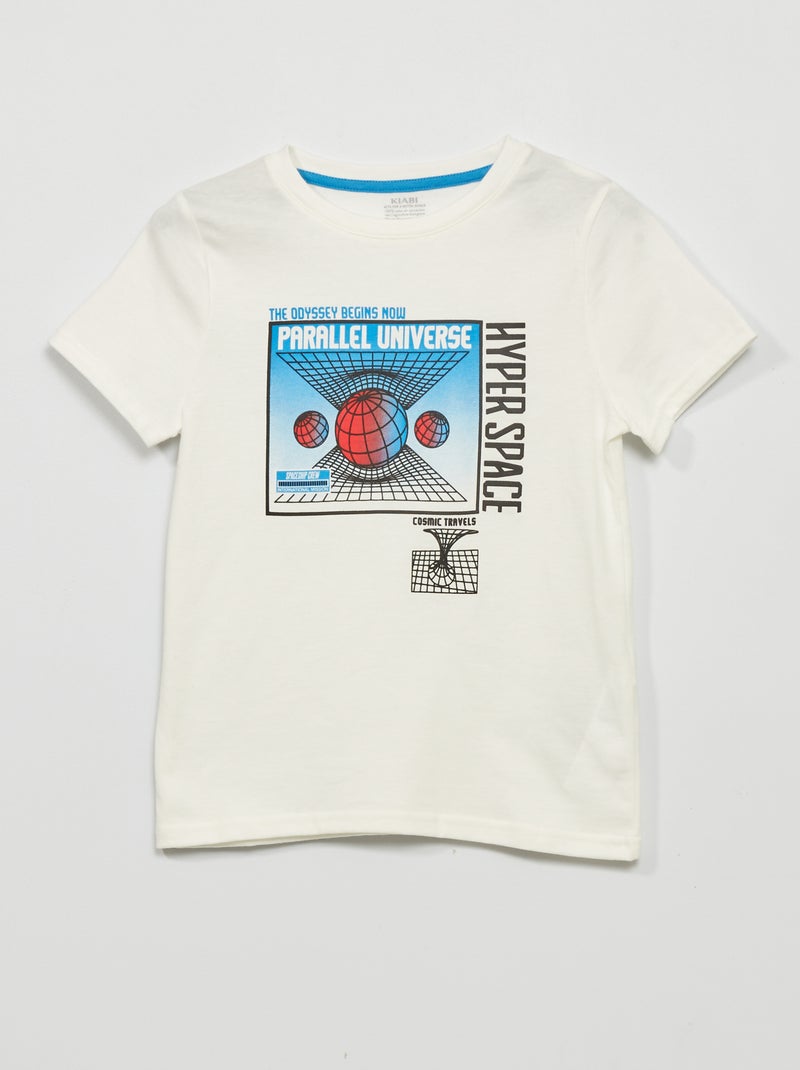 T-shirt en jersey à manches courtes BLANC - Kiabi
