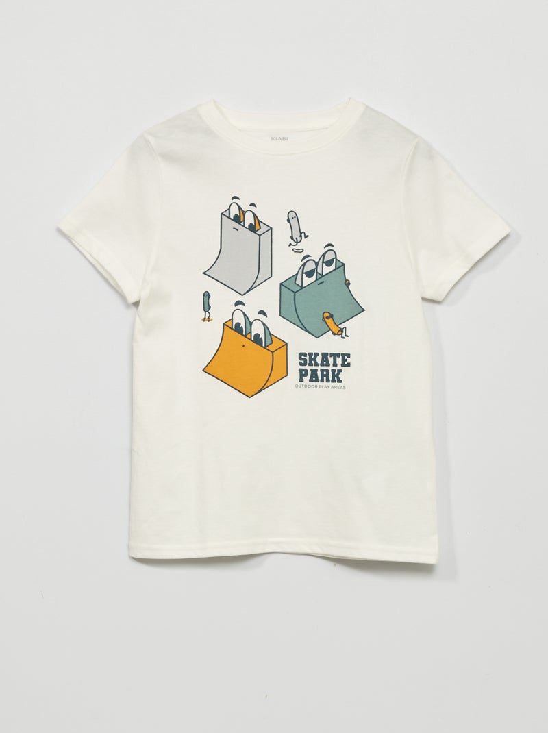 T-shirt en jersey à manches courtes Blanc - Kiabi