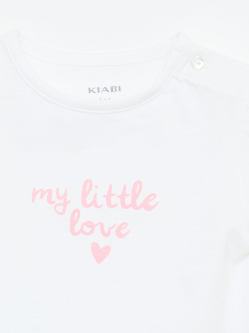 T-shirt en jersey à manches courtes Blanc - Kiabi