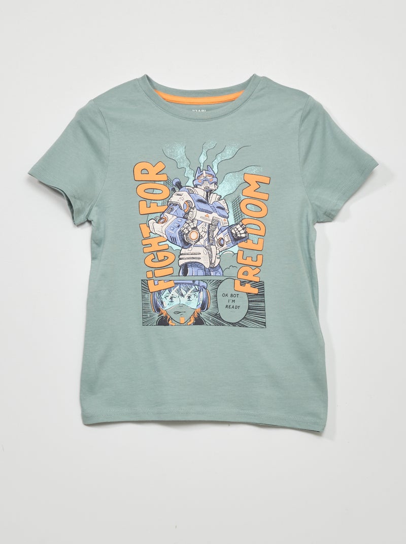 T-shirt en jersey à manches courtes BLEU - Kiabi