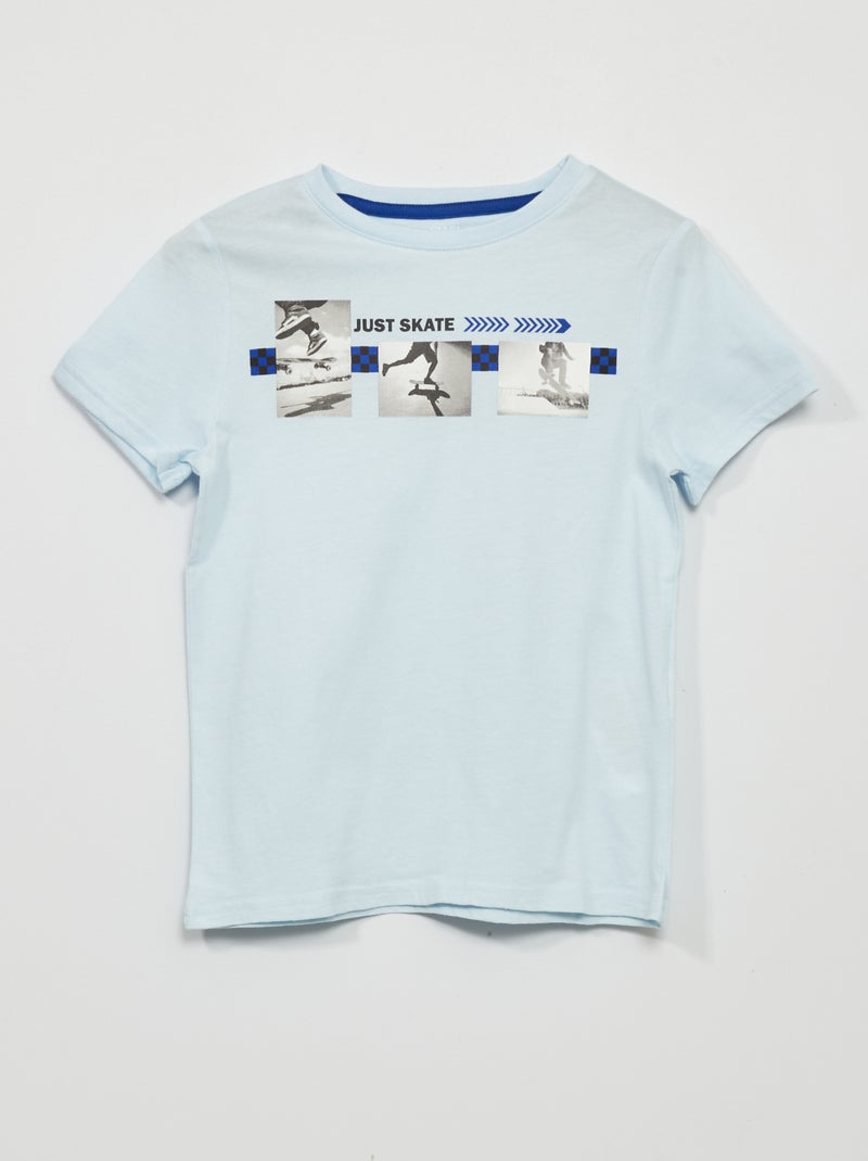 T-shirt en jersey à manches courtes BLEU - Kiabi