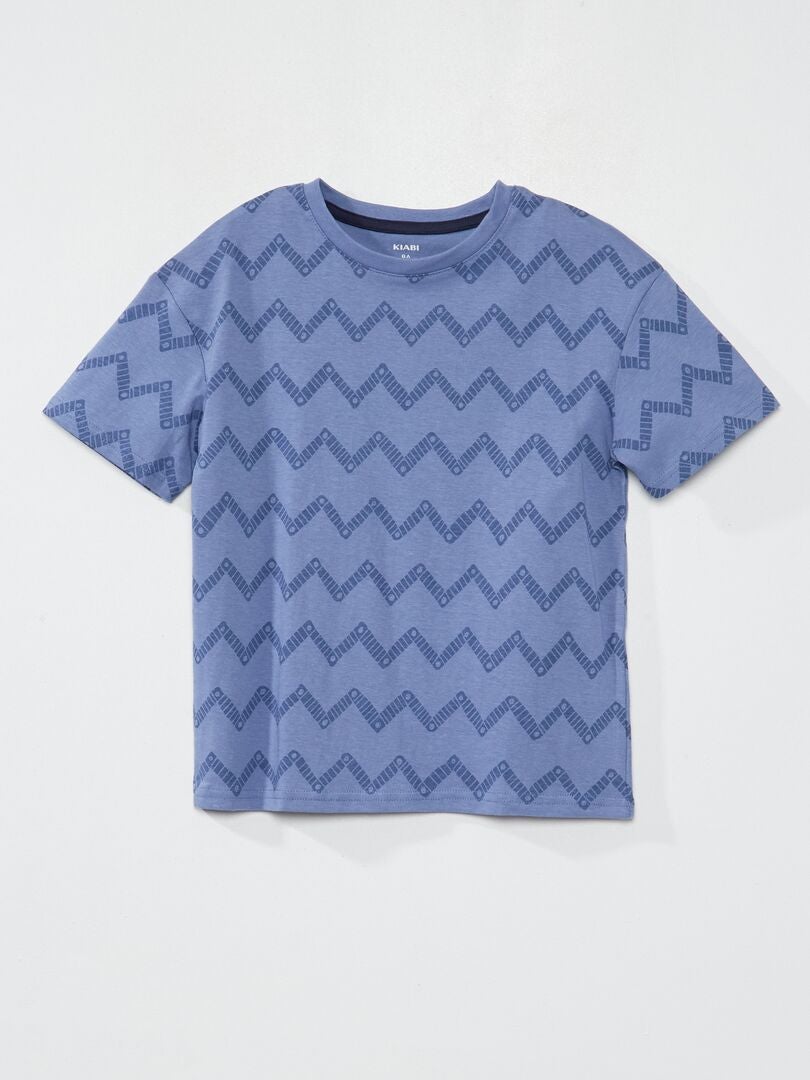 T-shirt en jersey à manches courtes Bleu - Kiabi