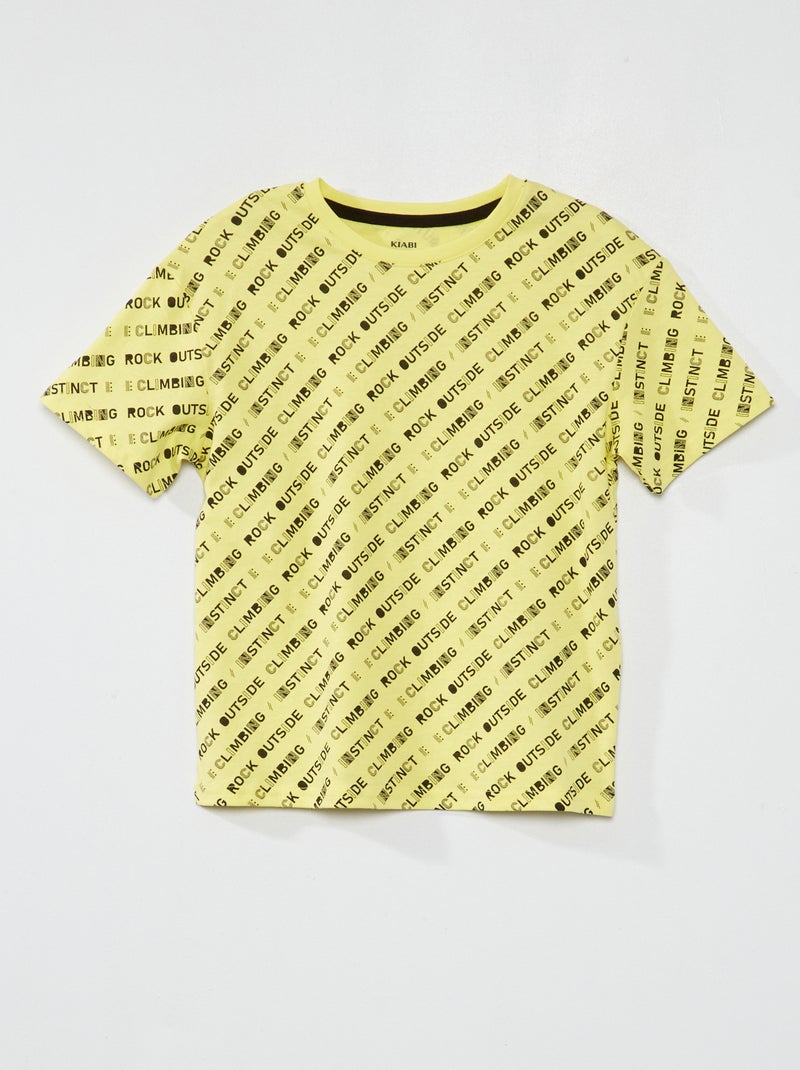 T-shirt en jersey à manches courtes Jaune - Kiabi