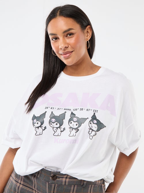 T-shirt en jersey à manches courtes 'Kuromi' - Kiabi