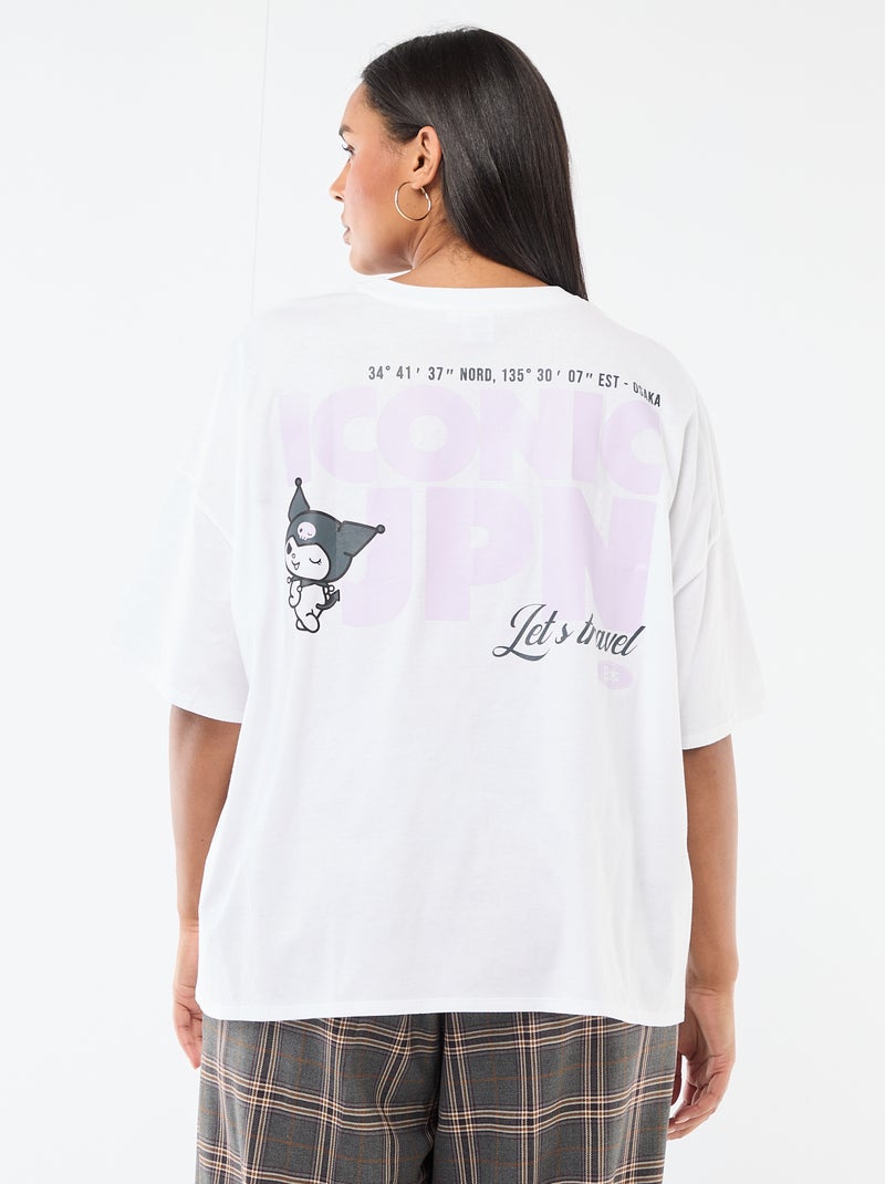 T-shirt en jersey à manches courtes 'Kuromi' Blanc - Kiabi