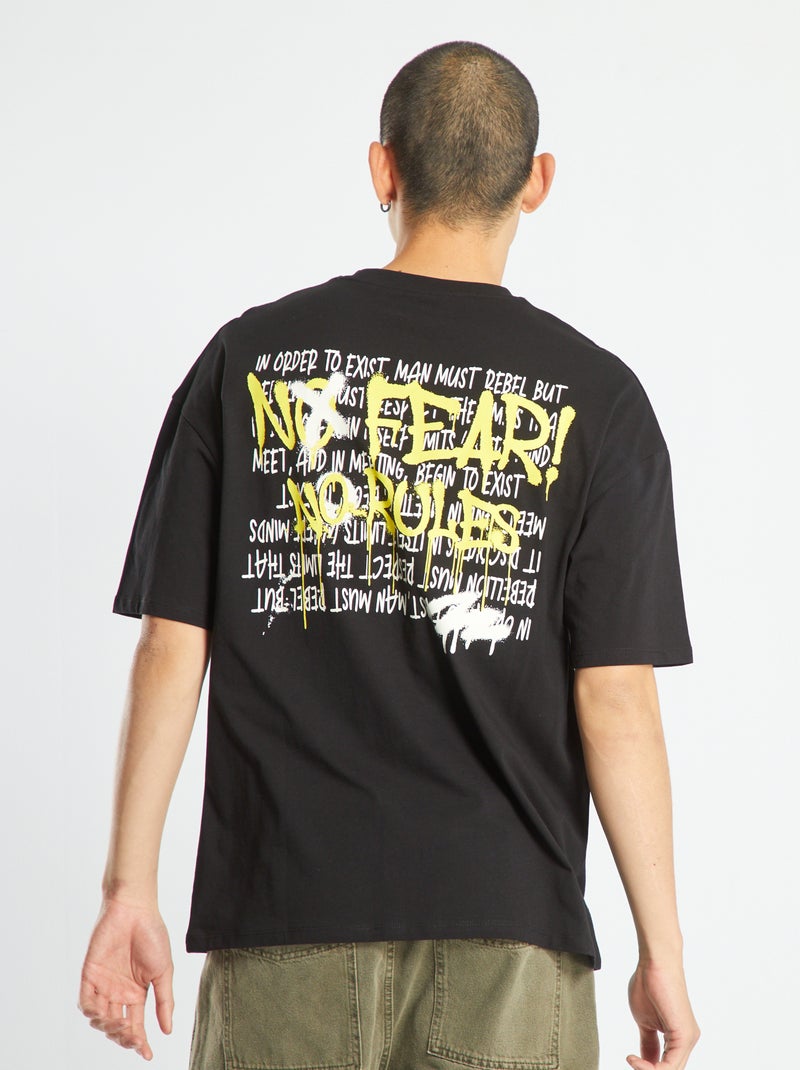 T-shirt en jersey à manches courtes noir - Kiabi