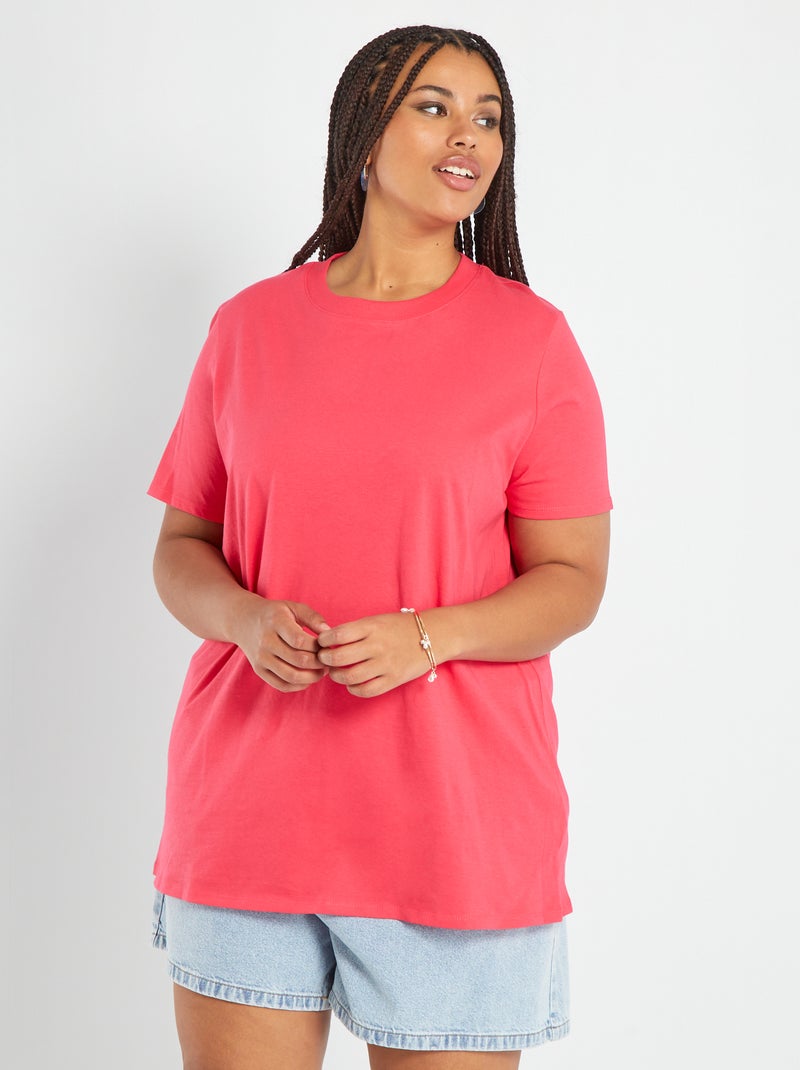 T-shirt en jersey à manches courtes Rose - Kiabi