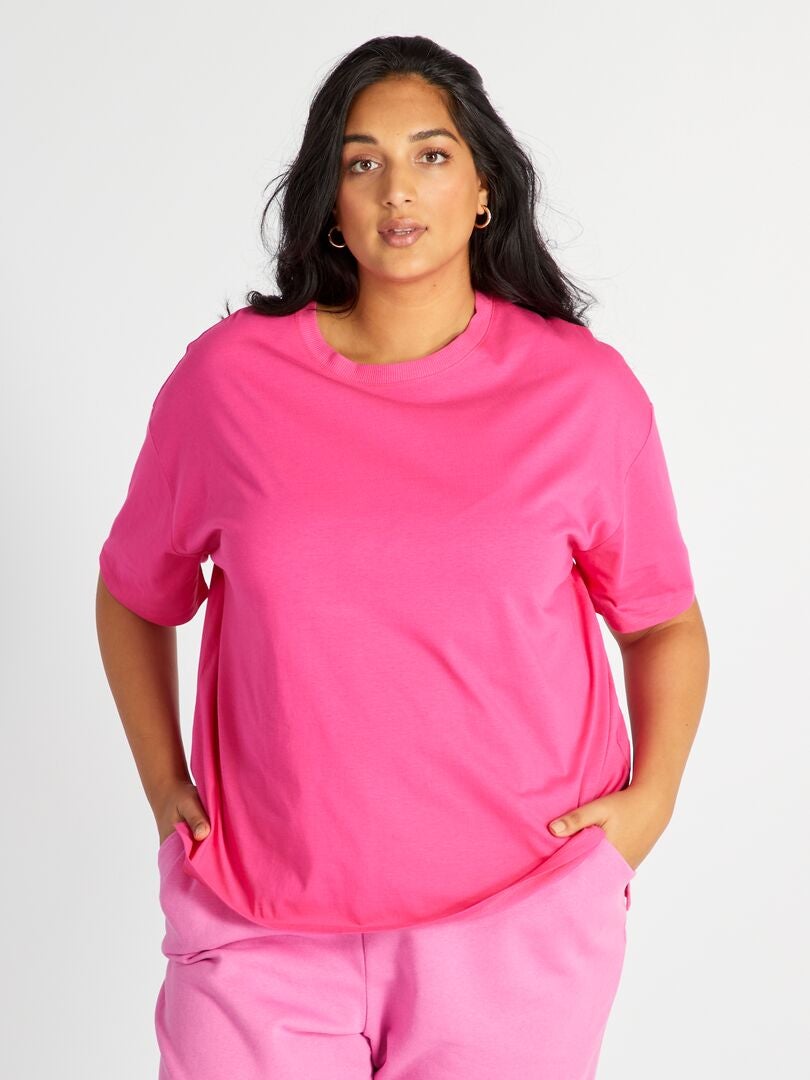 T-shirt en jersey  manches courtes - Rose - Kiabi - 10.00
