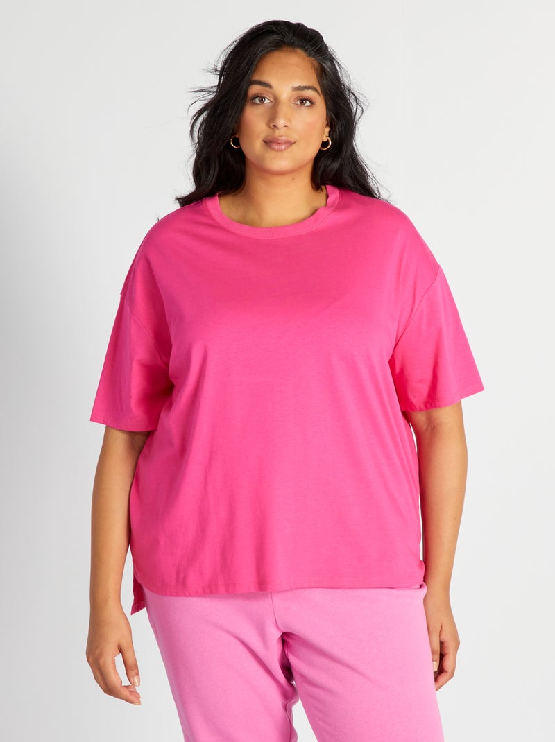 T-shirt en jersey à manches courtes Rose - Kiabi