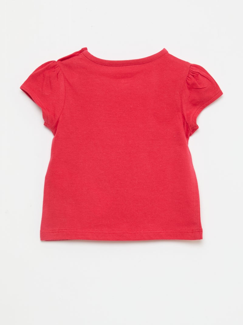 T-shirt en jersey à manches courtes Rouge - Kiabi