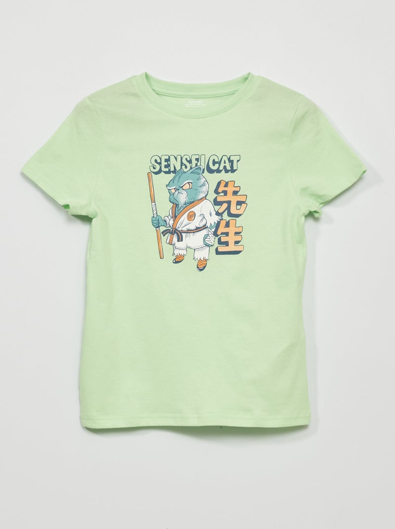 T-shirt en jersey à manches courtes Vert - Kiabi