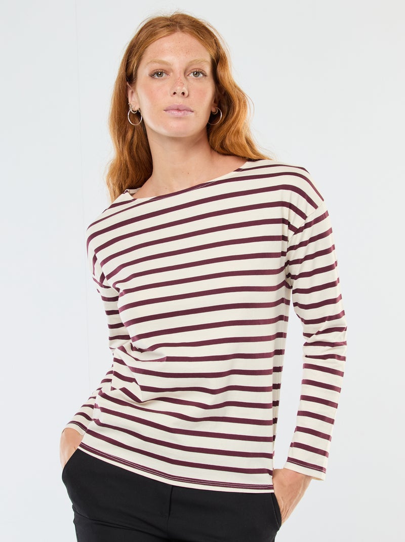 T-shirt en jersey à manches longues à motif rayé