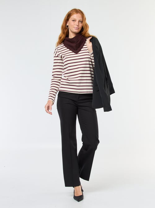 T-shirt en jersey à manches longues à motif rayé - Kiabi